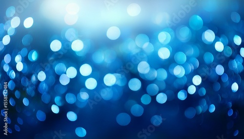 blue blurred abstract background with bokeh circles