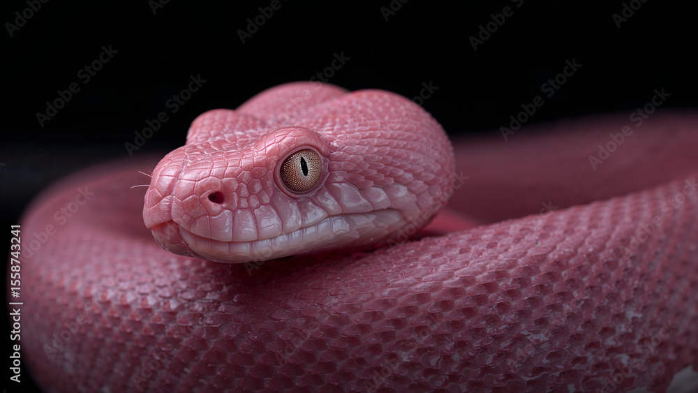 Fototapeta premium Close-up of a stunning pink python with intricate scales