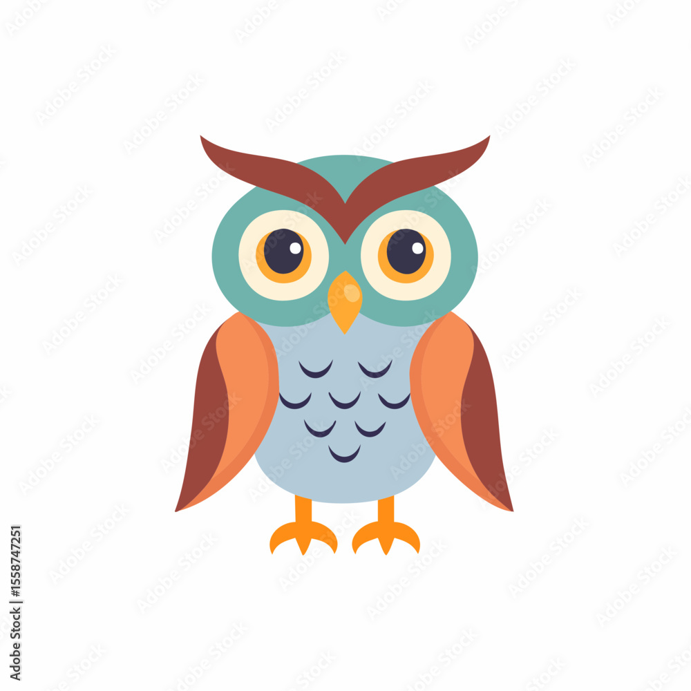 Fototapeta premium owl on white background