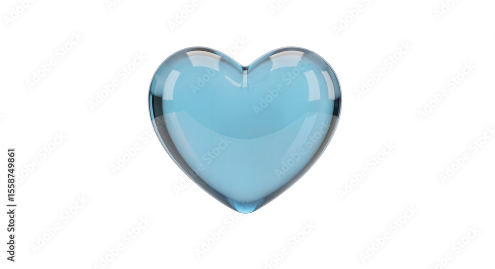 Like Love Heart 3D Glossy Blue Icon Isolated on White Like Love Heart 3D Glossy Blue Icon Isolated on White
