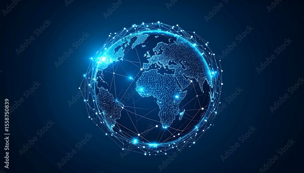 Obraz premium Global Network Globe