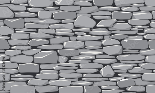 Stone wall texture, grey cobblestone surface, natural masonry background, abstract stonework design