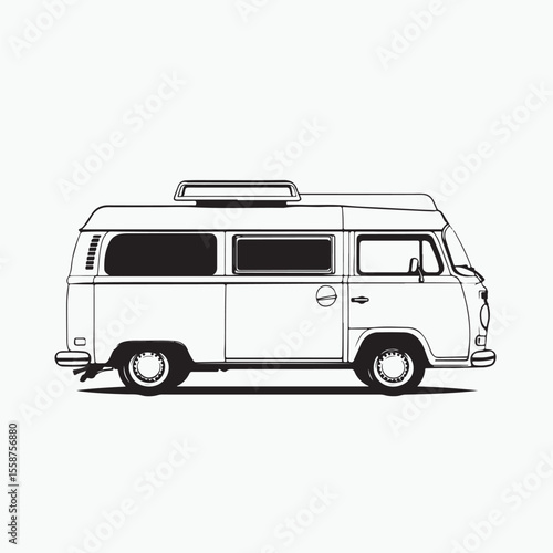 vintage campervan vector