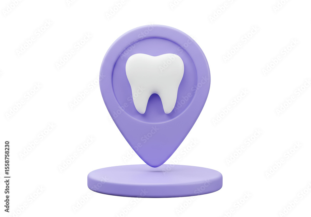 Isolated Tooth Icon Location Pin Isolated Tooth Icon Location Pin