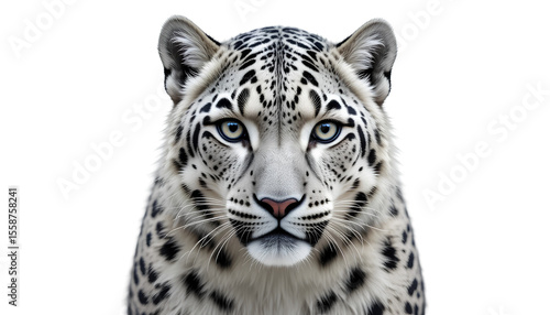 Snow Leopard Photo | Majestic Big Cat with Spotted Fur in Natural Habitat isolated on transparent background