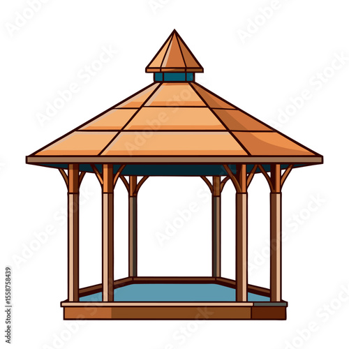 Flat gazebo icon vector illustration design