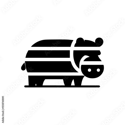 minimalist vector silhouette, bold lines make the hippo happy