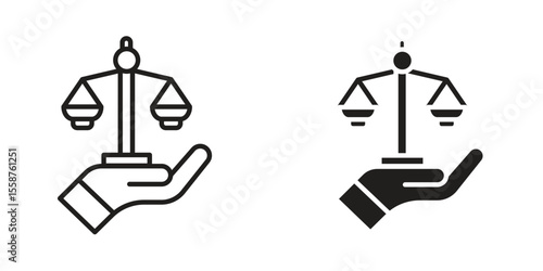 Justice scales in Hand icon
