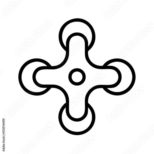 Fidget tool with four rounded grips designed for stress relief  
