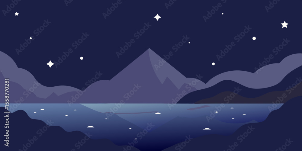 Fototapeta premium christmas night landscape