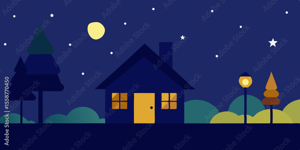 Fototapeta premium christmas night landscape