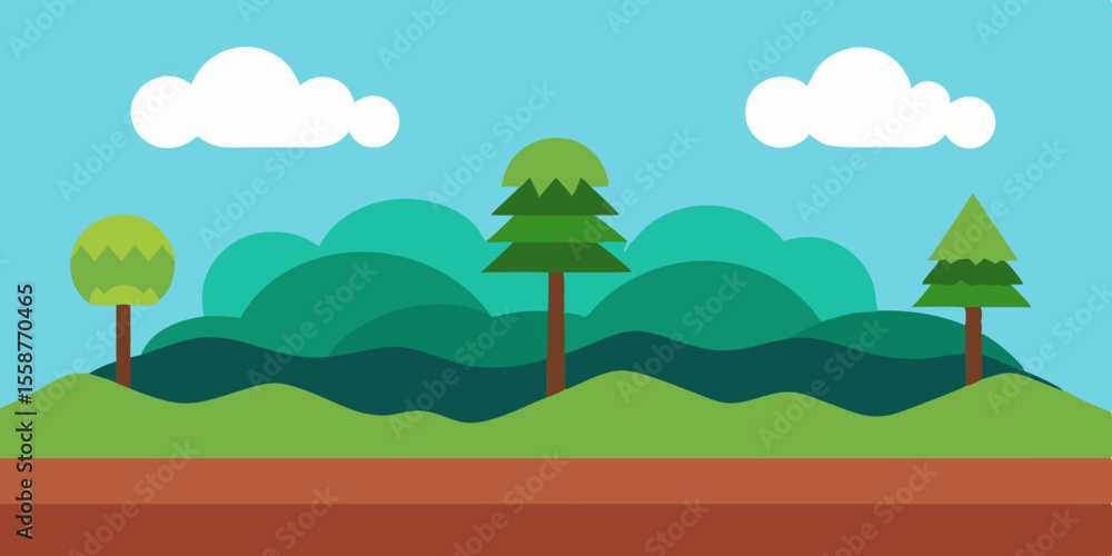 Fototapeta premium landscape with trees and mountains