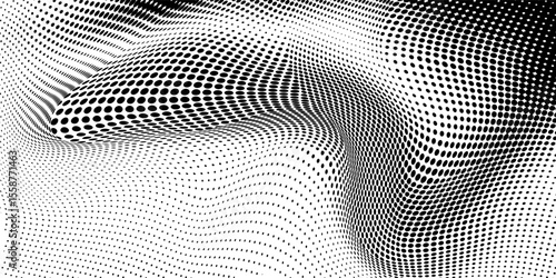 halftone curved line pattern. gradient halftone dots backgrounds. modern vector