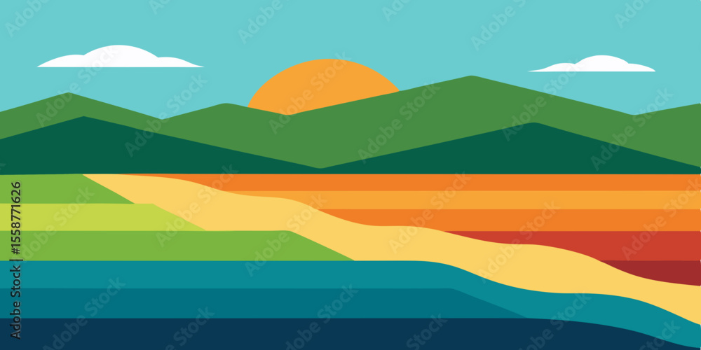 Obraz premium landscape with hills