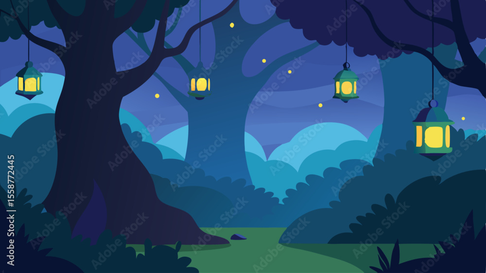 night forest landscape night forest landscape