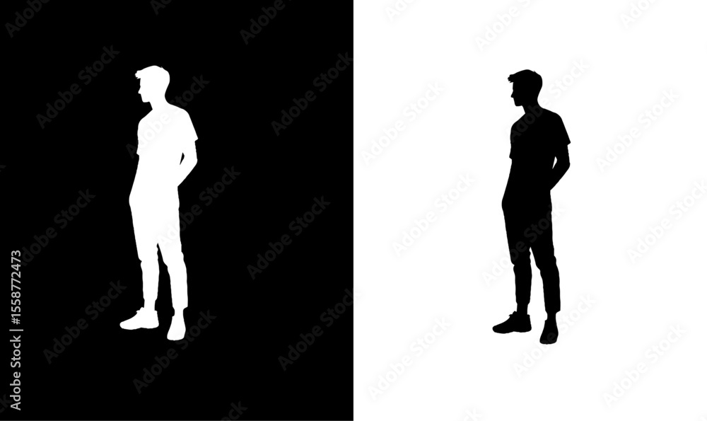 Obraz premium doctor silhouette vector illustration, doctor, art, silhouette, health, design, icon, logo, illustration, symbol, set, abstract, black, white, man, man doctor silhouette, 