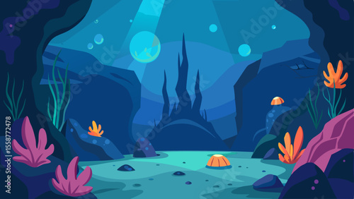 underwater scene with fishes
