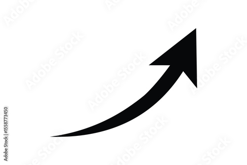 black curve arrow icon on transparent background. flat style. arrow icon for your web site design, logo, app, UI. arrow indicated the direction symbol. curved arrow sign vector