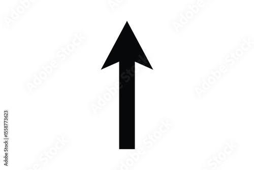 Straight black arrow graph up ward direction over transparent background. flat style tick icon vector for web site design, logo, app, UI design