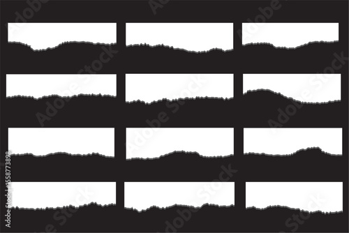 Collection torn ripped paper