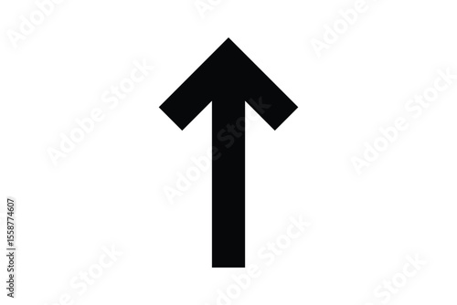 Black straight arrow icon vector on white background. flat style. arrow icon for your web site design, logo, app, UI. arrow indicated the direction symbol. curved arrow sign 