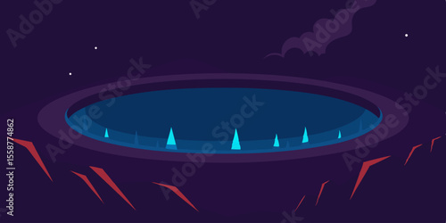 Mysterious Glowing Orb A Nighttime Sci-Fi Scene