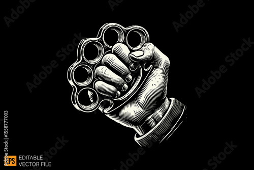 knuckle dark horror art illustration design black and white backgroud templates