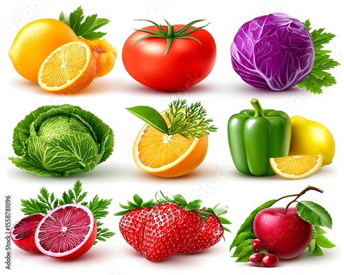 Fototapeta Naklejka Na Ścianę i Meble -  Fresh fruits and vegetables