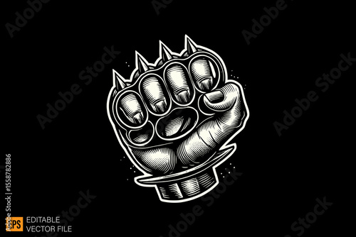 knuckle dark horror art illustration design black and white backgroud templates