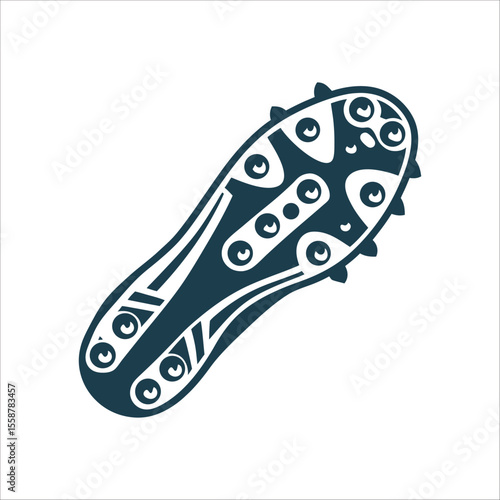 Football Cleat Sole: Detailed Studs Vector Football Cleat Detailed studs on the sole