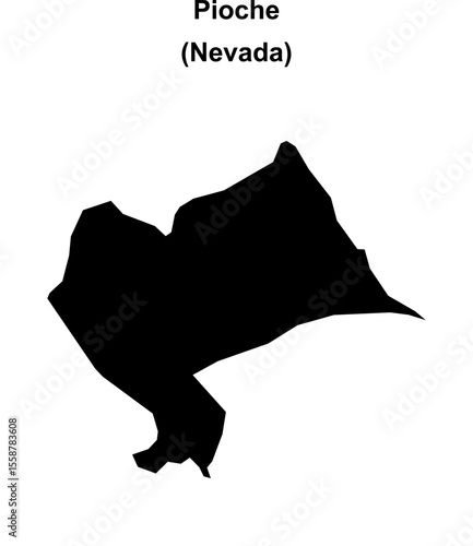 Pioche (Nevada) blank outline map