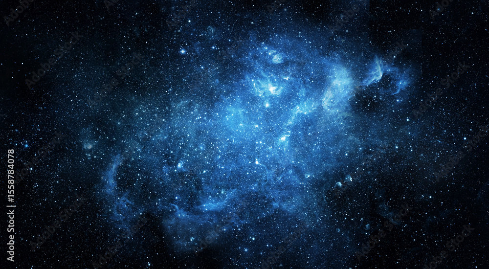 Naklejka premium Space scene with stars in the galaxy. Panorama. Universe filled with stars, nebula and galaxy. Elements of this image furnished by NASA