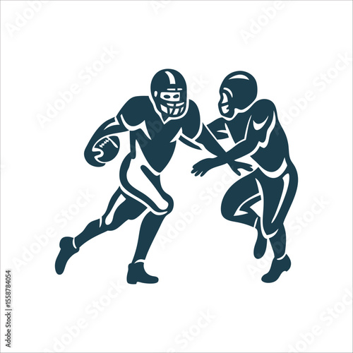 Football Handoff: Quarterback to Running Back Silhouette Handoff Quarterback handing off to running back