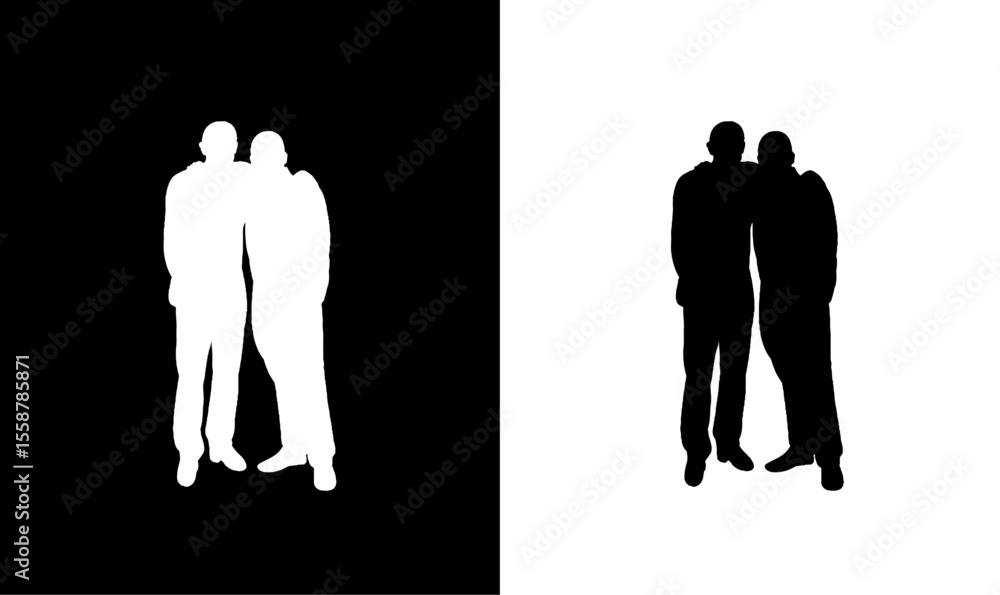 Αυτοκόλλητο friends silhouette set vector illustration, set, art, design, symbol, man, frien