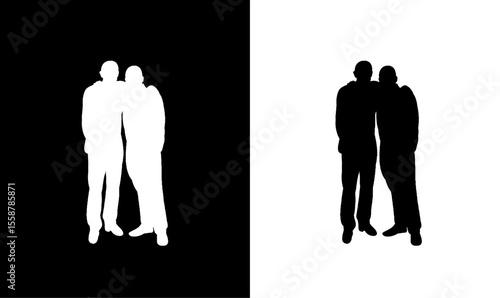Foto friends silhouette set vector illustration, set, art, design, symbol, man, frien