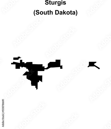 Photos Sturgis (South Dakota) blank outline map