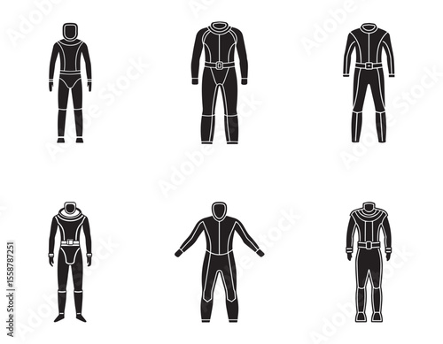 Futuristic Armor Design Silhouette of a Sci-Fi Space Suit or Battle Armor