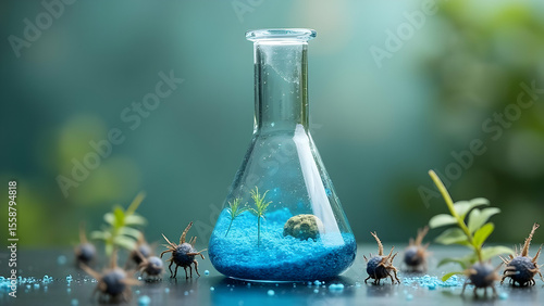 Blue Precipitate Forms a Serene Underwater Scape