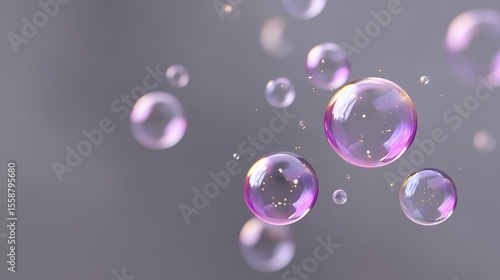 Wallpaper Mural Ephemeral iridescence, a mesmerizing spectacle of translucent bubbles floating in the air, refracting light and creating dreamy atmosphere Torontodigital.ca