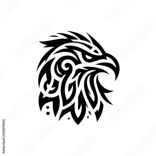 Wallpaper Mural Tribal eagle head outline in black Torontodigital.ca