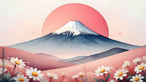 sunset in mountains
