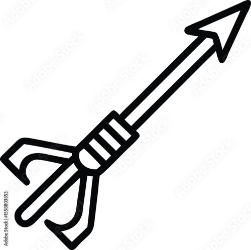 Harpoon icon vector for fishing and maritime themes