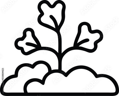 Shrub icon vector for gardening and nature themes