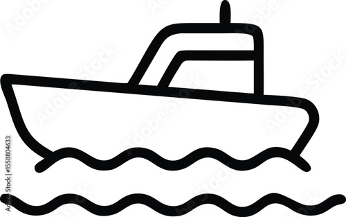 Boat icon vector for marine travel and water themes