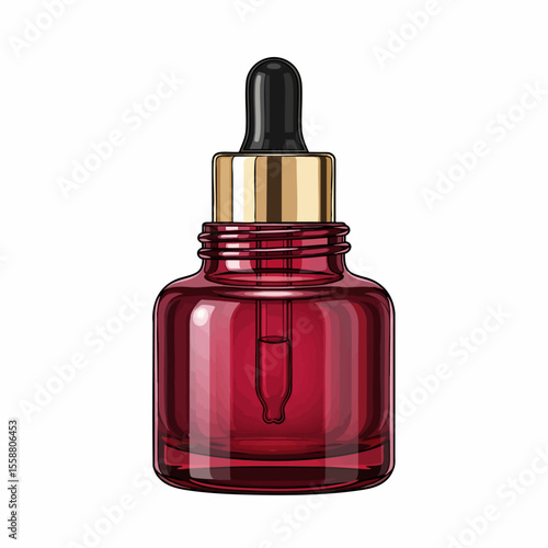 Burgundy Red Jar with Dropper Lid