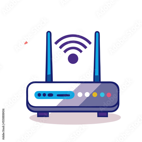 Wi Fi Router Icon Set Wireless Network Modem Symbols for Connectivity Internet Access and Technology Illustrations