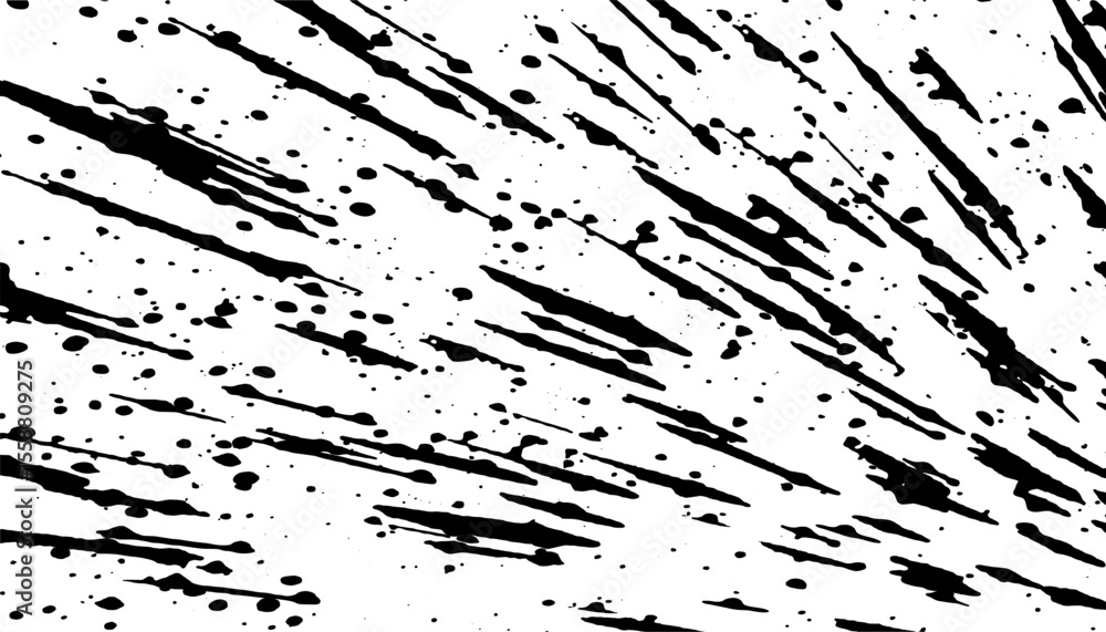 Black and white abstract and grunge spray pattern. Splatter effect for design element. Vector Format Illustration 
