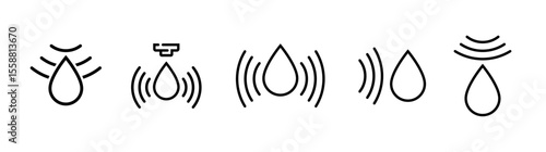 Water sensor vector icon. Water flow drop control sensor logo design isolated illustration.