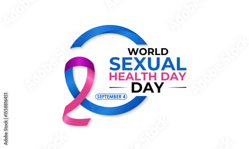 World Sexual Health Day is observed globally on September 4th every year. Promote open conversations around sexual well-being. gender symbols and condoms. Banner poster, flyer and background design.