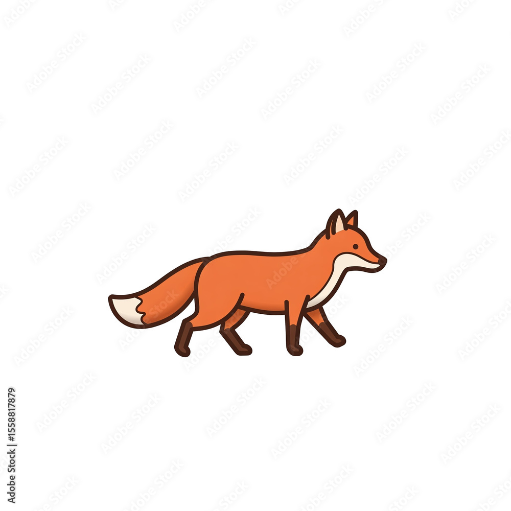 Fototapeta premium fox on white background